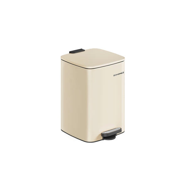 Pattumiera da Cucina da 20 L con Pedale e Chiusura Morbida Beige Sabbia