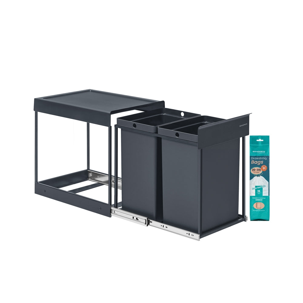 Pattumiera automatica con sensore per riciclaggio - Nera - 60L- 60L - apertura automatica - SS30 in acciaio inox | Leroy Merlin