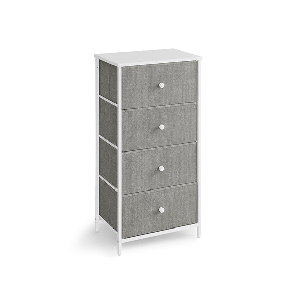 Cassettiera per Camera da Letto Grigio Chiaro e Bianco