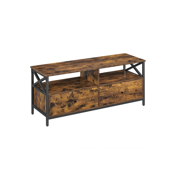 Tavolino Porta TV fino a 55 Pollici 40 x 120 x 50 cm Marrone Vintage e Nero