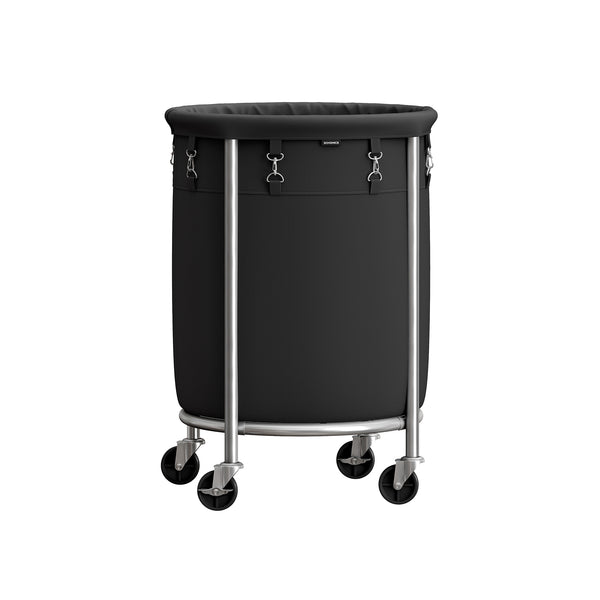 Cesto Portabiancheria con Ruote 110L Nero e Argento