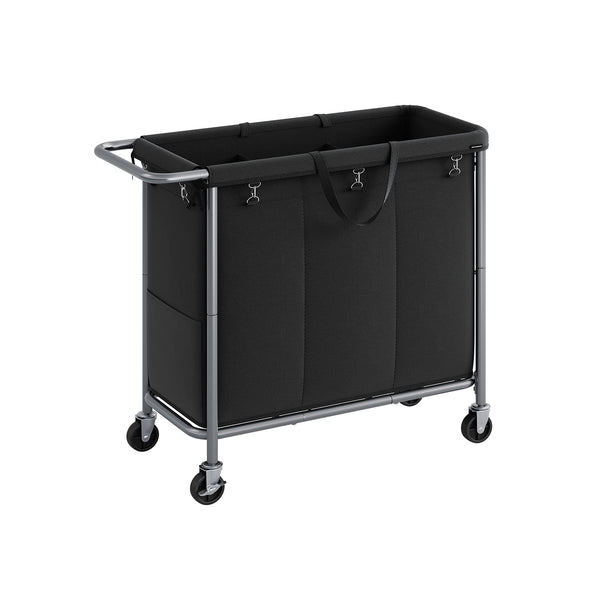 Carrello Portabiancheria 200L 91 x 39 x 81 cm Nero Inchiostro