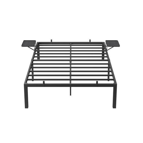 Struttura Letto Matrimoniale in Metallo 140 x 200 cm Nero