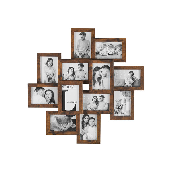 Collage di Cornici per Foto 12 Cornici 10 x 15 cm Marrone Vintage