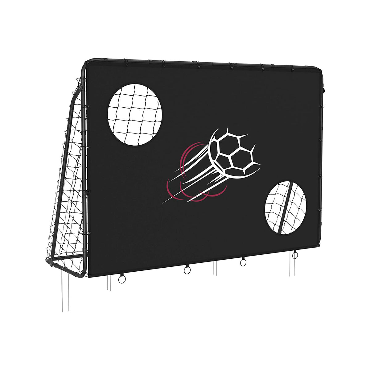 SPORTNOW Rete da Calcio 240x85x160 cm con Viti e Picchetti inclusi, Porta Calcio Grigia in PE e Metallo SPORTNOW Rete da Calcio 240x85x160 cm con Viti e Picchetti inclusi, Porta Calcio Grigia in PE e Metallo